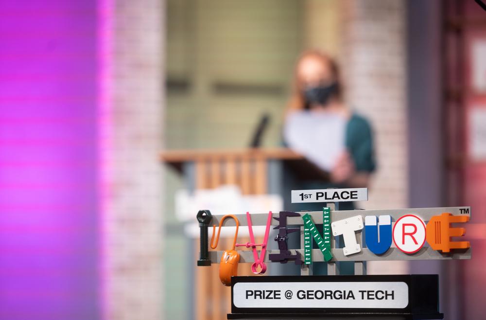 Photo of InVenture Prize first place trophy.